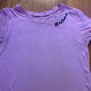 pink hollister graphic tee shirt